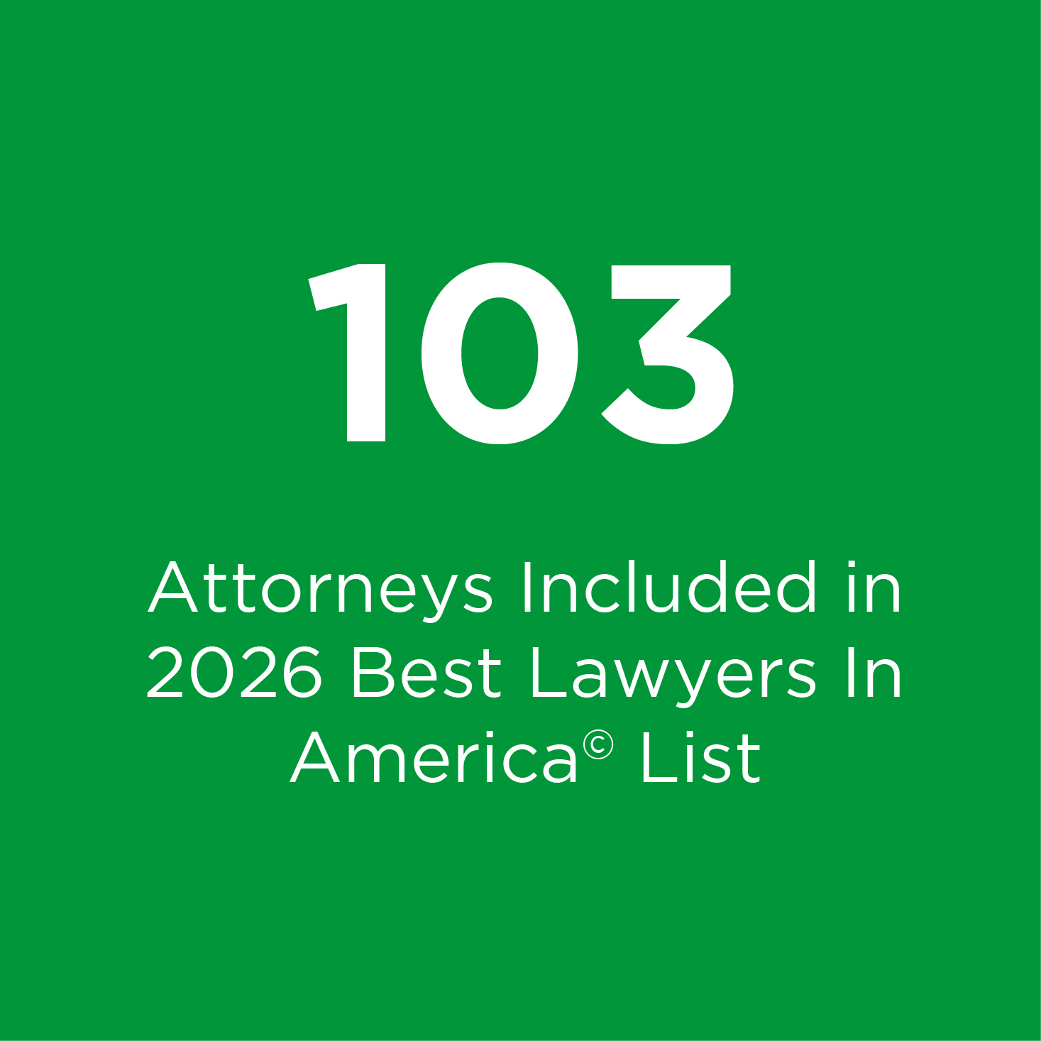 News - 103 Attorneys Included in 2026 Best Lawyers in America© List
